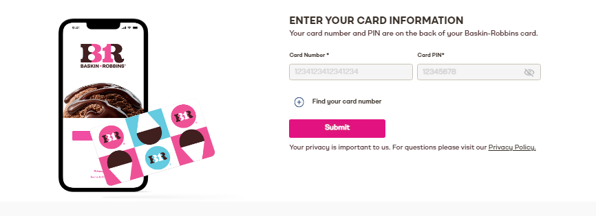 Baskin Robbins Gift Card Balance