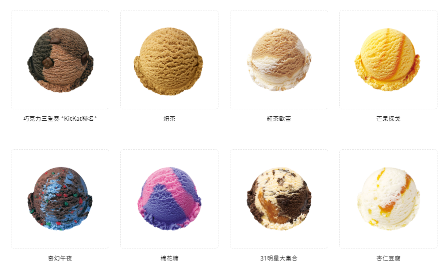 Baskin Robbins 台灣冰淇淋蛋糕菜單